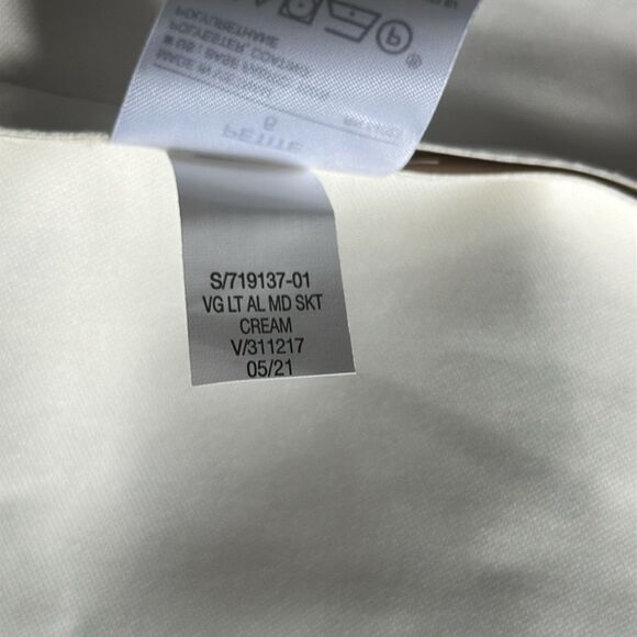 Banana Republic Factory Faux Leather A-Line Midi Skirt Cream Size 6P Petite - Picture 13 of 13